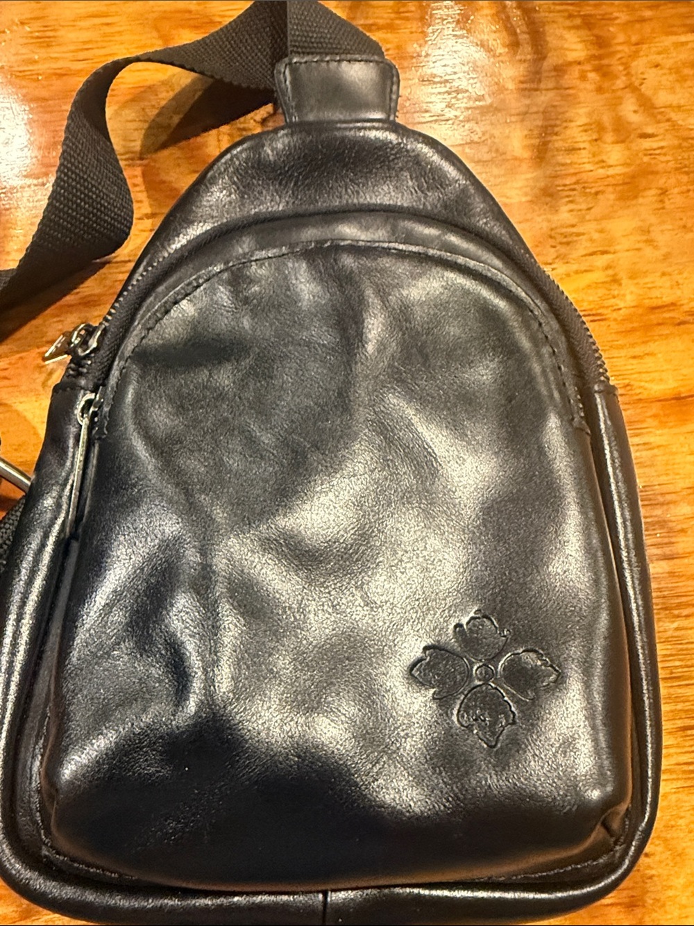 Patricia Nash Black Leather Sling Bag - Compact Crossbody